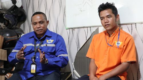 Muhammad Rafka, Operasional PT Kanav Duta Semesta saat mewakili pihak UIN Antasari dalam pertemuan di Mapolsek Liang Anggang (Foto-Humas-Achmad Magfur)