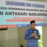 Kepala Kantor Kemenag Kabupaten Tanah Bumbu Drs. H. Muhammad Rusdi Hilmi, M.A. saat memberikan sambutan (Foto:Mikwa/Rakhmad Rizkiansyah)