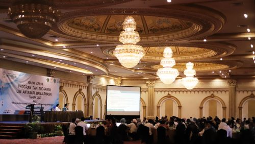 Lokasi Rapat Kerja UIN Antasari 2023 di Ballroom Grand Dafam Q Hotel Banjarbaru (Foto:Humas/Yulida Rifani)