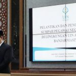 Rektor UIN Antasari Prof. Dr. H. Mujiburrahman, M.A. saat memberikan sambutan (Foto:Humas/Hadi Rustami)