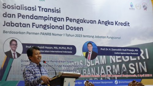 Ruchman Bashori, M.Ag., Kepala Subdirektorat Ketenagaan Kemenag RI saat menyampaikan sambutan (Foto:Humas/Hadi Rustami)