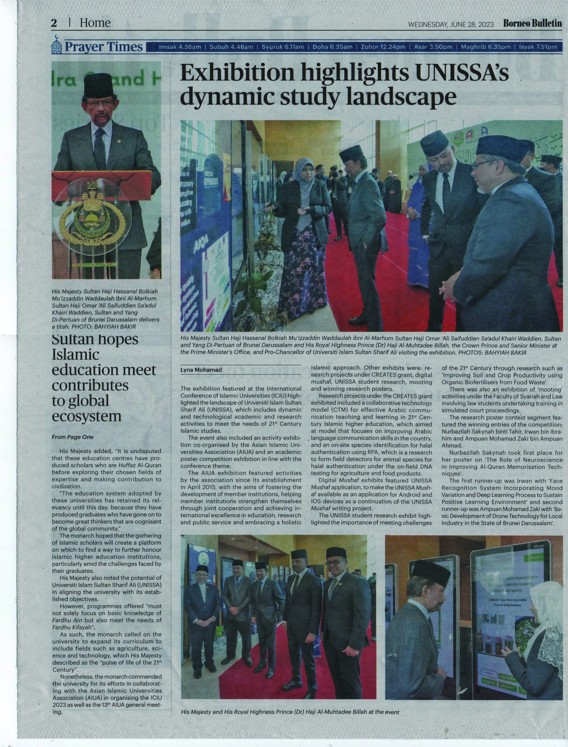 Halaman kedua Borneo Bulletin edisi 28 Juni 2023
