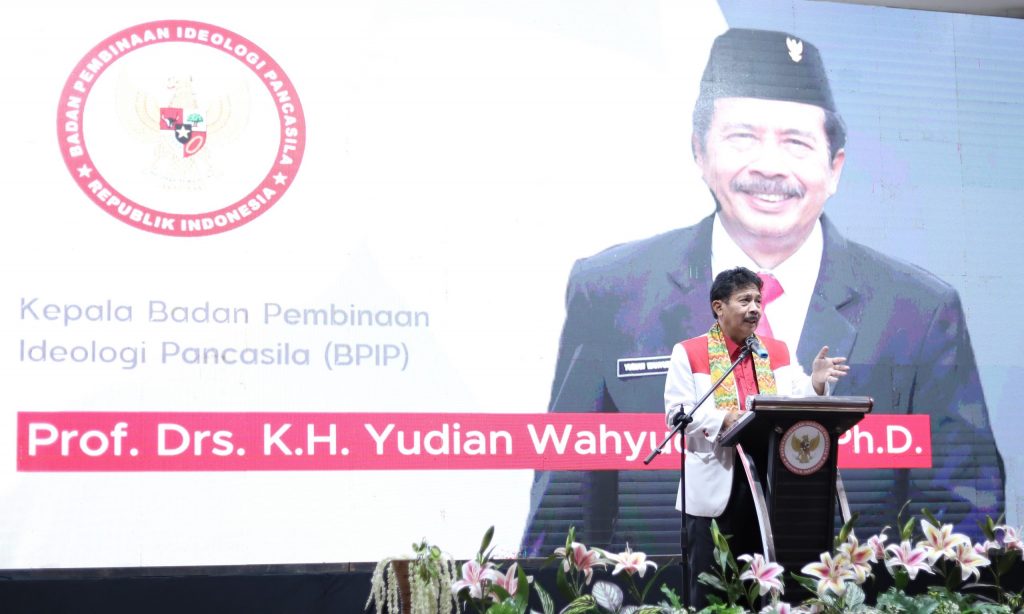 Kepala BPIP RI Prof. Drs. K.H. Yudian Wahyudi, M.A., Ph.D. saat membuka acara (Foto:Humas/Yulida Rifani)