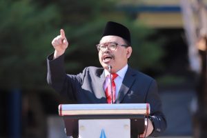 Sambutan berapi-api Rektor UIN Antasari di Pembukaan PBAK 2023 (Foto Humas Yulida Rifani) - kompres