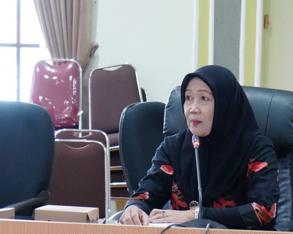 Muflihah, perwakilan dari Bumida Syariah Banjarmasin saat hadir di Monev Kerja Sama 2023 (Foto:Humas/Hadi Rustami)