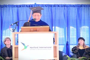 Menag RI saat berpidato di Hartford International (Foto:Istimewa)