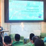 Rektor UIN Antasari Prof. Dr. H. Mujiburrahman, M.A. saat memberikan sambutan di peluncuran program Green Campus (Foto:Radar Banjarmasin)