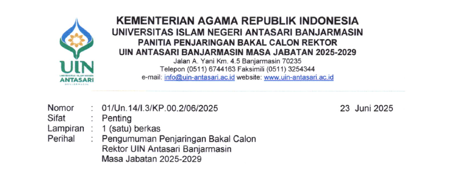 Penjaringan Balon Rektor UIN Antasari 2025-2029