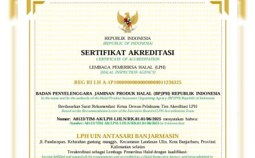 untuk thumbnail berita sertifika akreditasi LPH UIN Antasari.