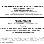 Pengumuman NIM Bisnis Digital