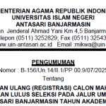 Pengumuman Pendaftaran Ulang Mahasiswa Baru Jalur UM-PTKIN Tahun 2025