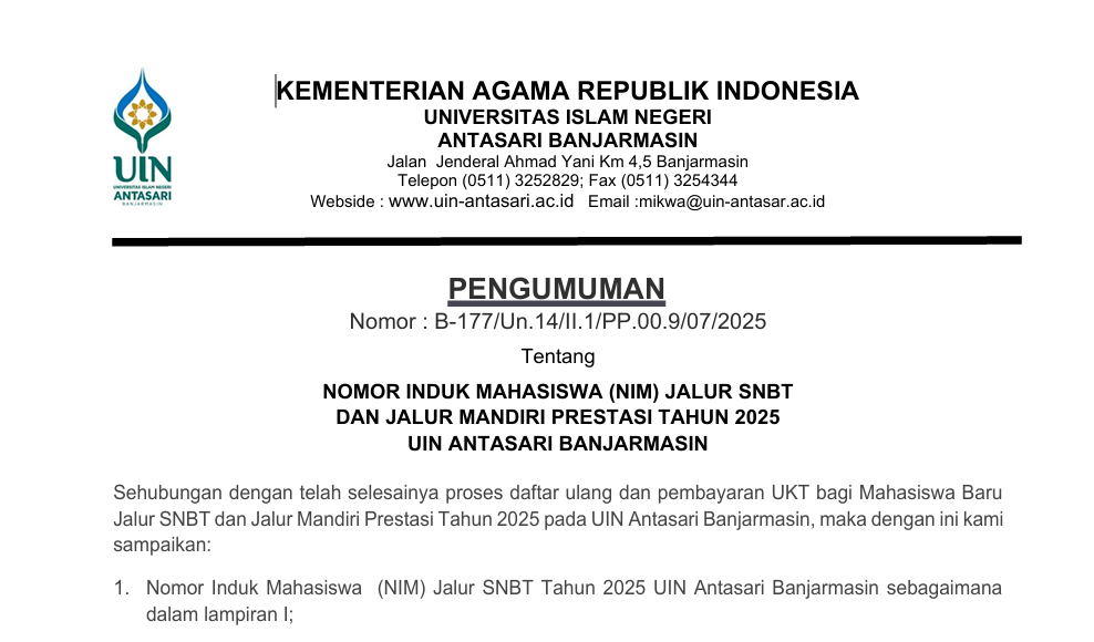 untuk thumbnail pengumuman NIM