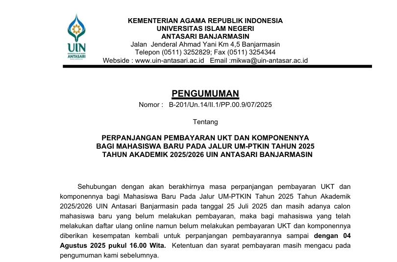 untuk thumbnail pengumuman perpanjangan ukt 2025 umptkin