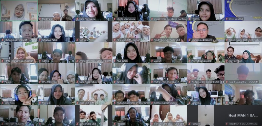 Foto bersama secara daring usai acara (Foto:MAN 1 Banjarmasin)
