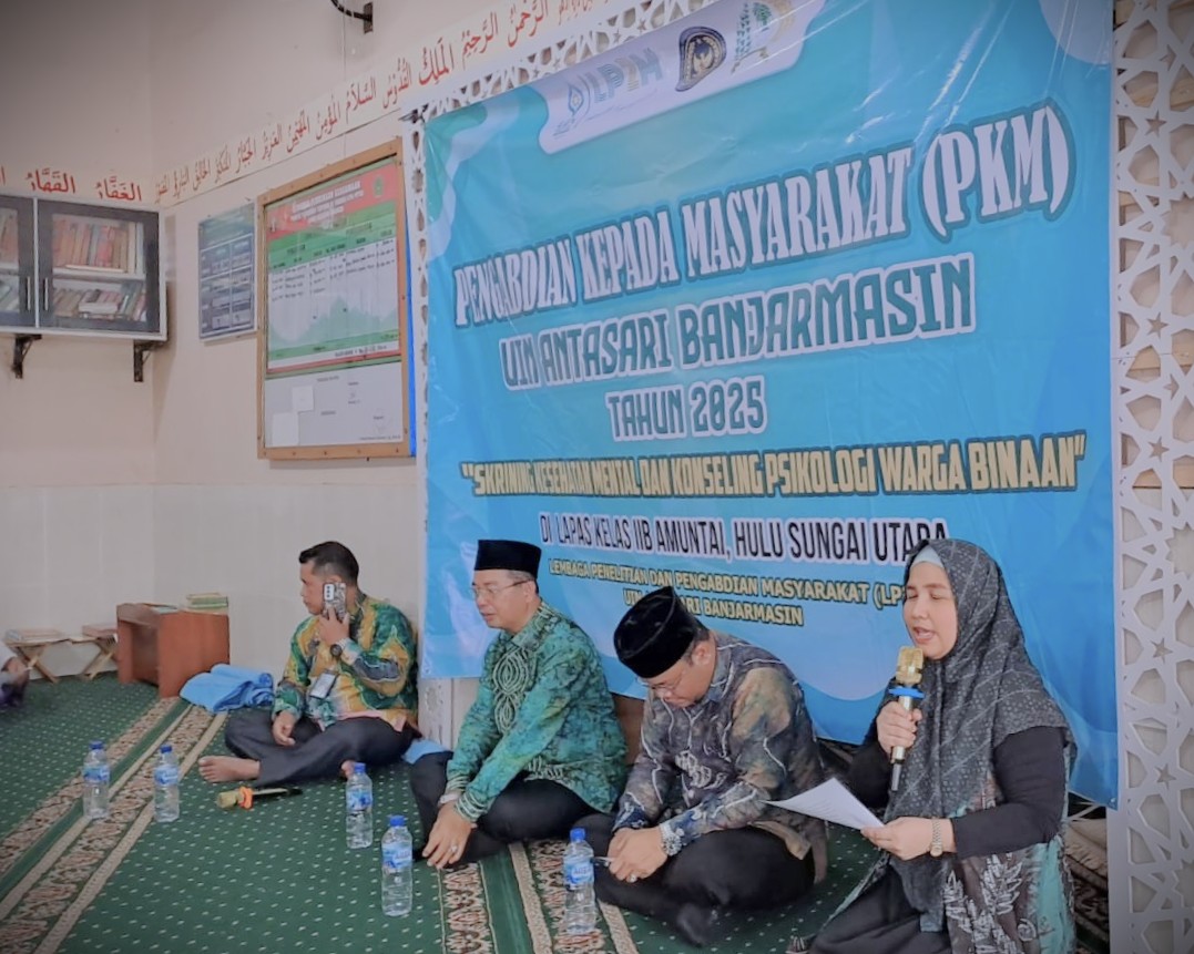 Skrining Kondisi Psikologis Warga Binaan oleh Tim Psikolog UIN Antasari Banjarmasin Dina Aprilia, M.Psi., Psikolog dan Mahdia Fadhila, M.Psi., Psikolog.
