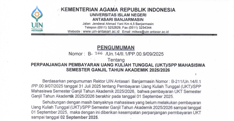 untuk thumbnail pengumuman perpanjangan pembayaran UKT