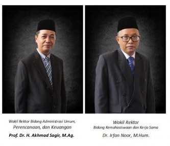 kolase 2 wakil rektor Pak Prof. Akhmad Sagir dan Pak Dr. Irfan Noor