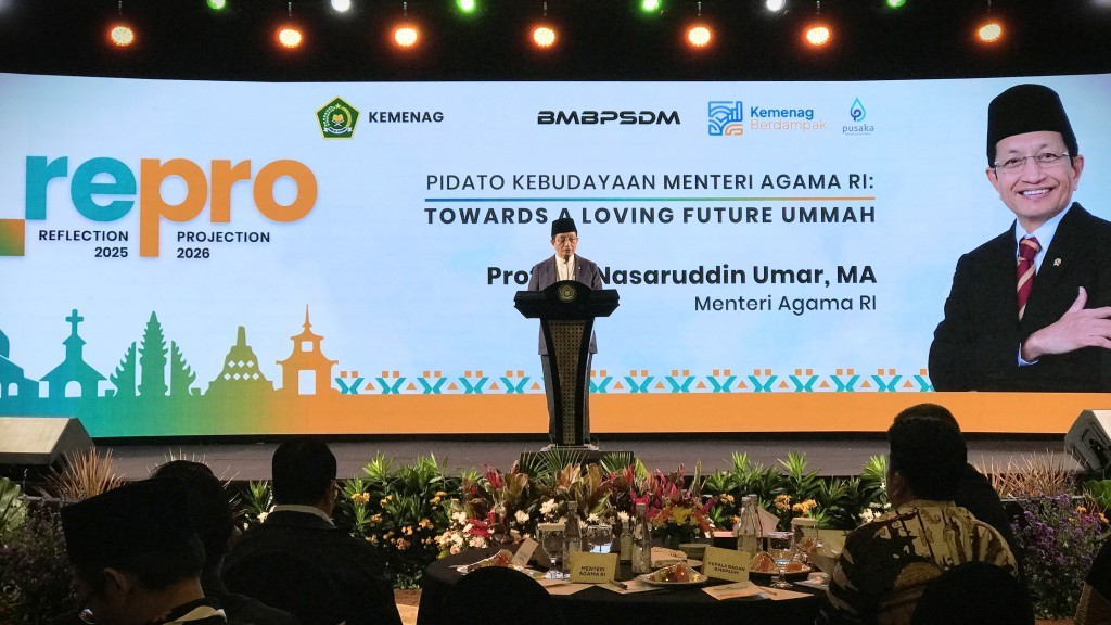 Menag RI saat menyampaikan pidatonya.