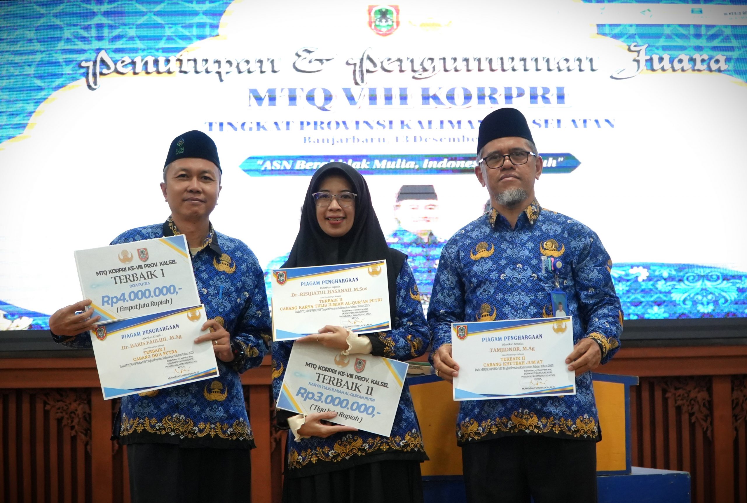 UIN Antasari Sabet 3 Juara di MTQ KORPRI ke-8 Tingkat Provinsi Kalimantan Selatan