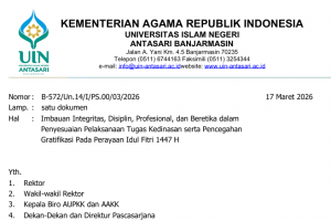 Skrinsut surat imbauan gratifikasi Idulfitri 1447 H