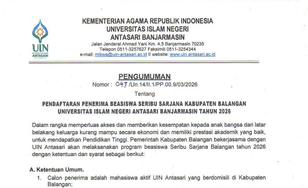 untuk thumbnail pengumuman balangan Maret 2026