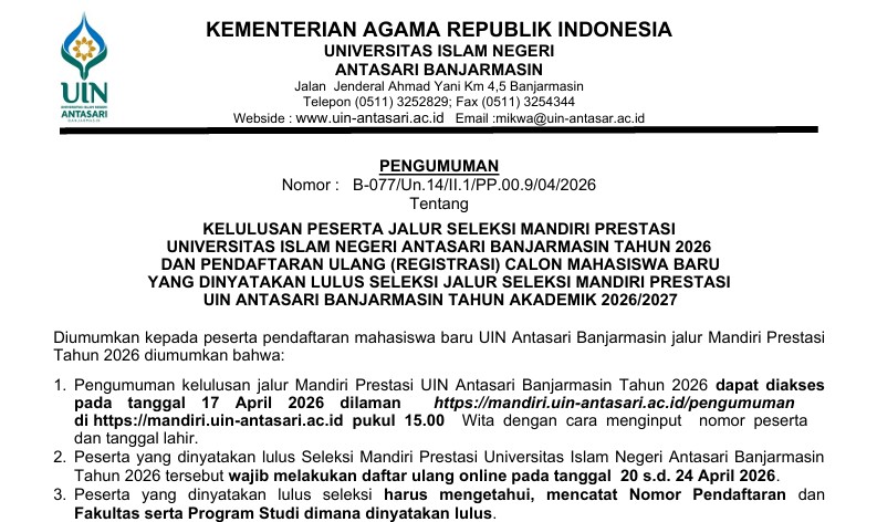 untuk thumbnail pengumuman kelulusan mandiri prestasi 2026