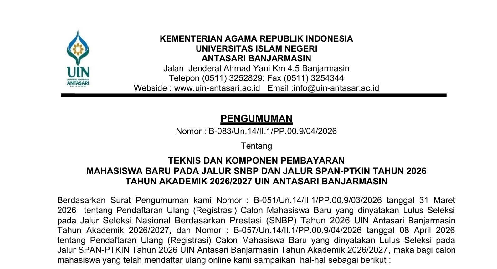 Untuk thumbnail pengumuman pembayaran snbp dan span 2026