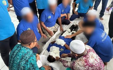 Suasana pelatihan pengurusan jenazah.