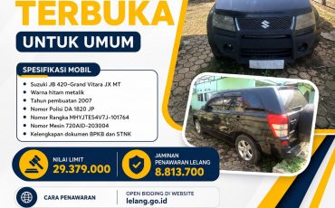 Lelang Terbuka UIN Antasari Tahun 2026 untuk Grand Vitara.