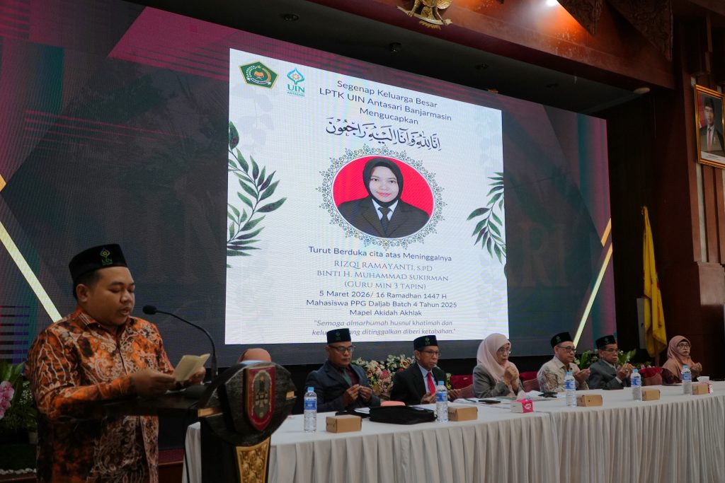 Pembacaan doa untuk Almarhumah Rizqi Ramayanti, S.Pd.
