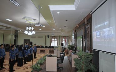 Suasana pelantikan secara daring.