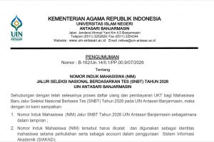 Untuk Cover Thumbnail Pengumuman NIM SNBT 2026