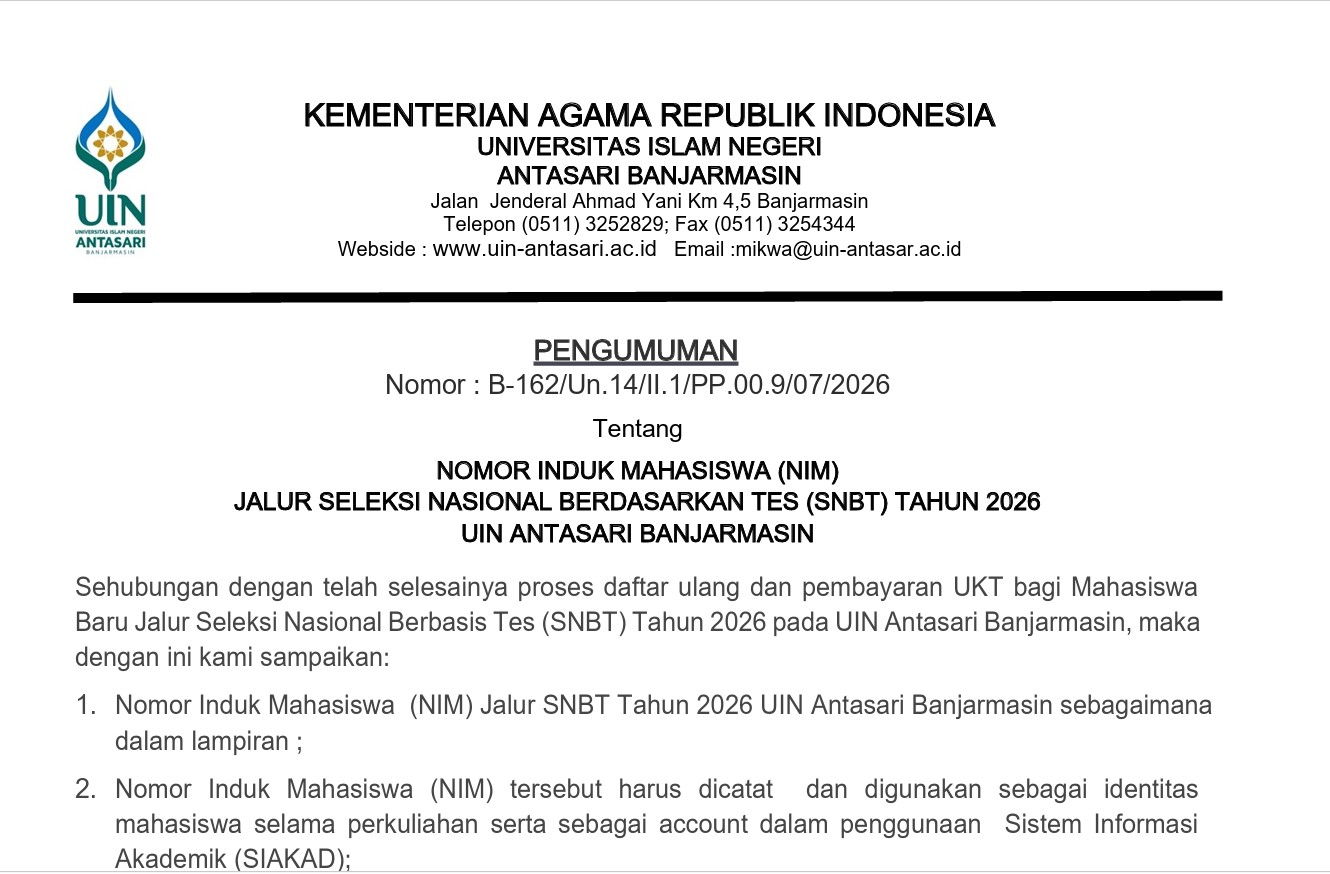 Untuk Cover Thumbnail Pengumuman NIM SNBT 2026