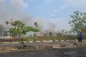 Pemanjangan selang untuk proses pemadaman (Foto:Dok. Bagian Umum) Pemanjangan selang untuk proses pemadaman (Foto:Dok. Bagian Umum)