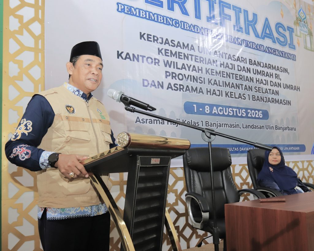 Syaipul Hadi, S.I.P., M.A. saat menyampaikan laporan.