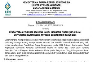 Untuk thumbnail pengumuman pendaftaran KIP-K 2026 UIN Antasari