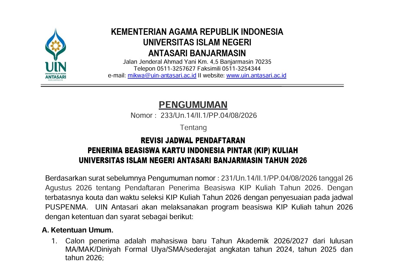 Untuk thumbnail pengumuman revisi jadwal penerima KIP 2026