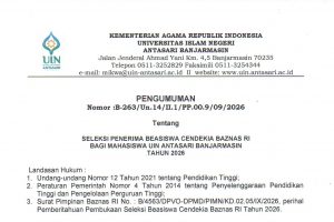 Untuk kover pengumuman seleksi beasiswa baznas 2026