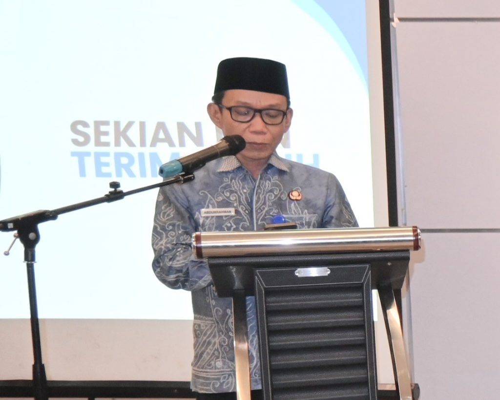 H. Abdurrahman, S.Ag., M.M. saat memberikan sambutan.